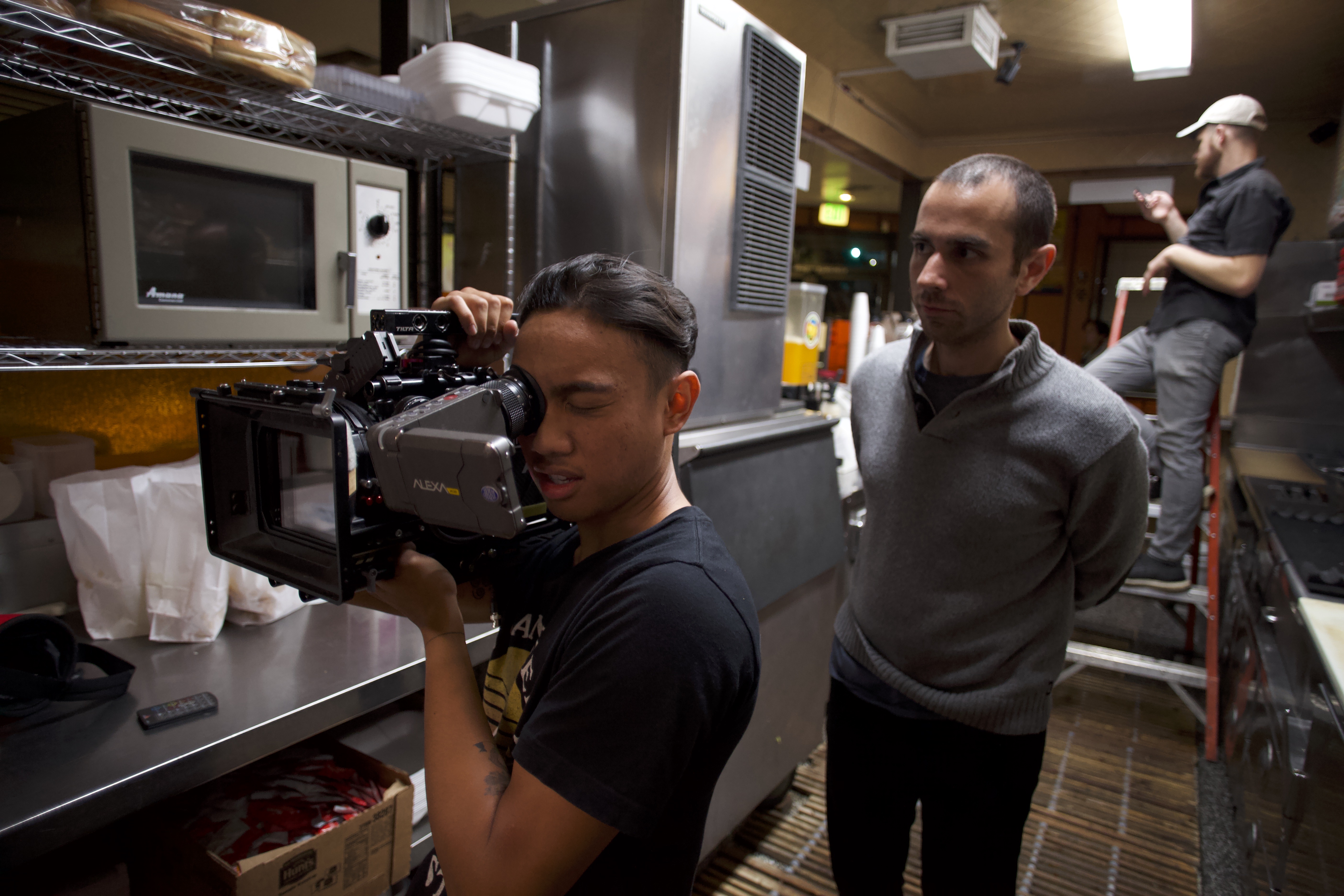 BTS on set, behind the camera