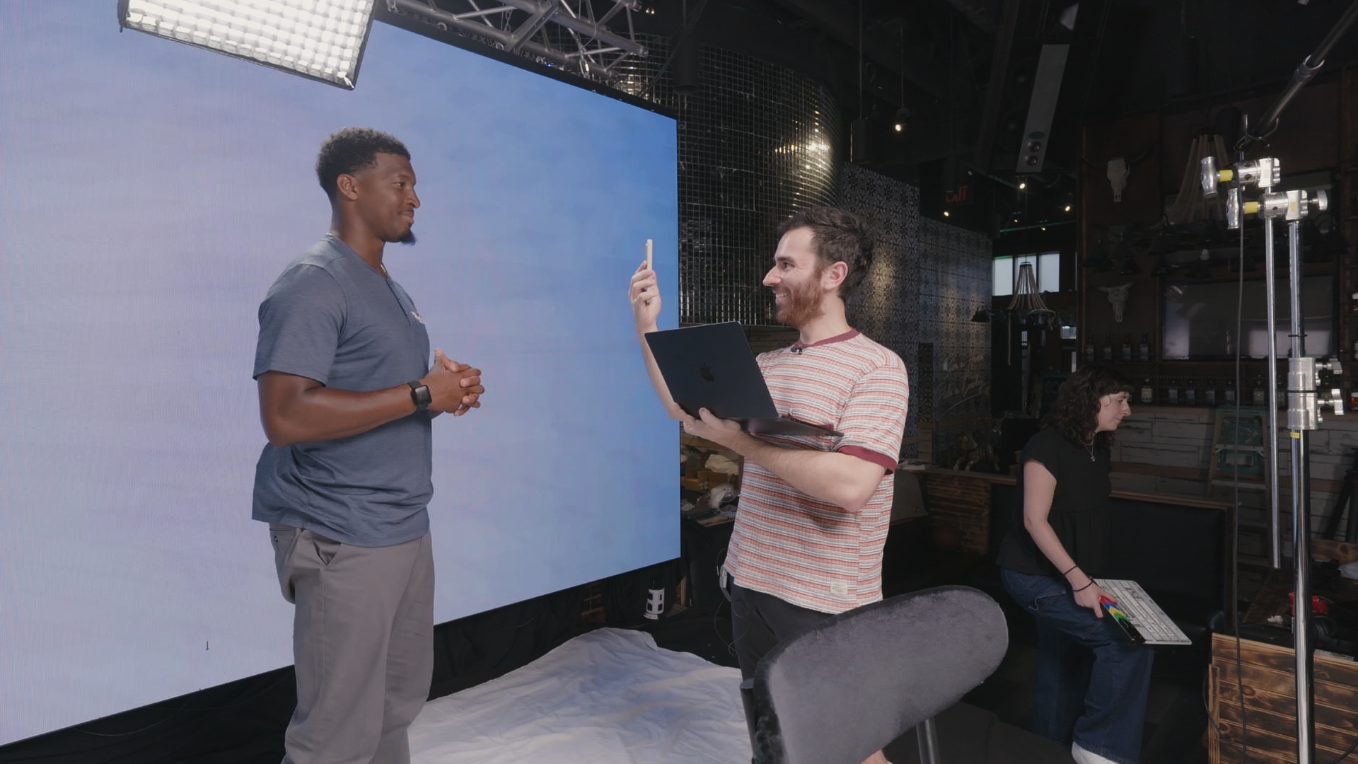 BTS with Jameis Winston for Rate's Instagram